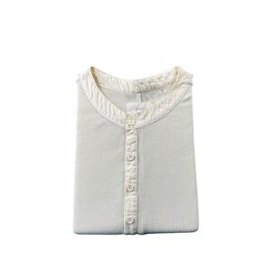 FOG Fear Of God Cream Waffle Knit Henley S/S Shirt Medium